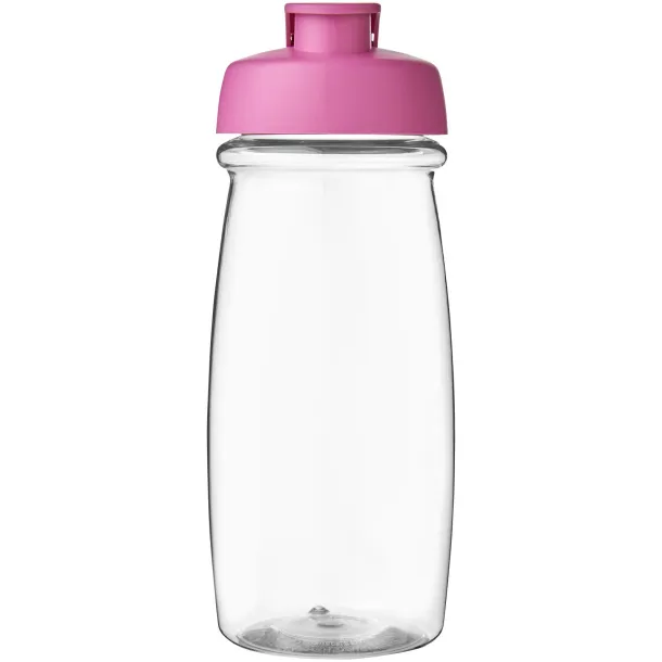 H2O Pulse® 600 ml flip lid sport bottle - Unbranded White Transparent pink