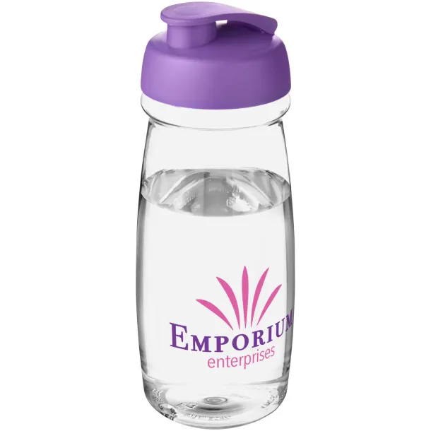 H2O Pulse® 600 ml flip lid sport bottle - Unbranded White Purple