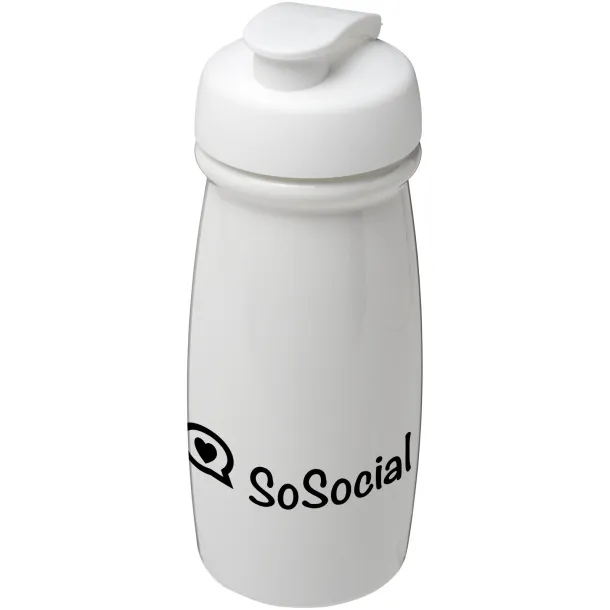 H2O Pulse® 600 ml flip lid sport bottle - Unbranded White