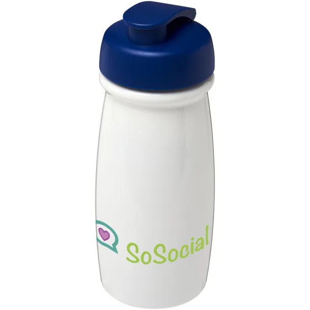 H2O Pulse® 600 ml flip lid sport bottle - Unbranded White Royal blue