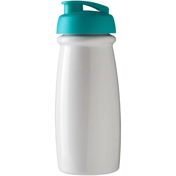 H2O Pulse® 600 ml flip lid sport bottle - Unbranded White Aqua