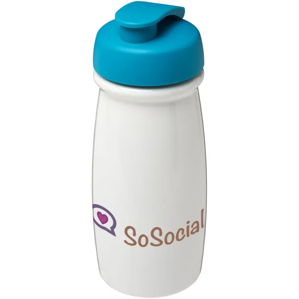 H2O Pulse® 600 ml flip lid sport bottle White Aqua