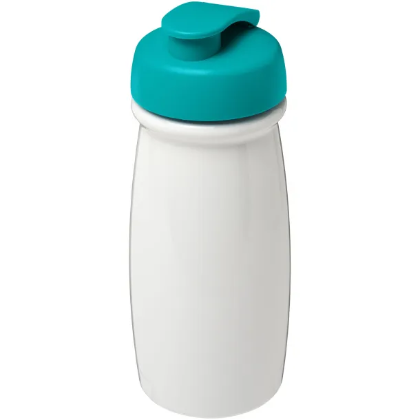 H2O Pulse® 600 ml flip lid sport bottle - Unbranded White Aqua