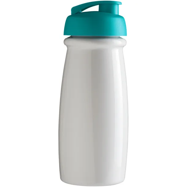 H2O Pulse® 600 ml flip lid sport bottle - Unbranded White Aqua