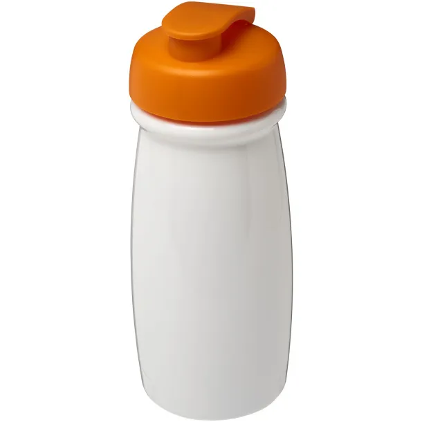 H2O Pulse® 600 ml flip lid sport bottle - Unbranded White Orange