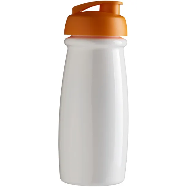 H2O Pulse® 600 ml flip lid sport bottle - Unbranded White Orange