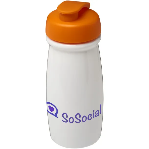 H2O Pulse® 600 ml flip lid sport bottle White Orange