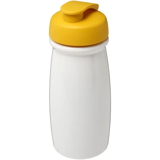 H2O Pulse® 600 ml flip lid sport bottle - Unbranded White Yellow