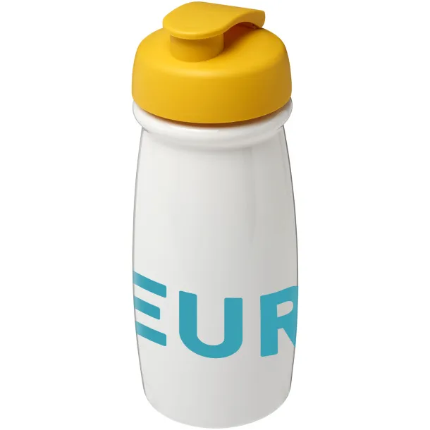 H2O Pulse® 600 ml flip lid sport bottle - Unbranded White Yellow