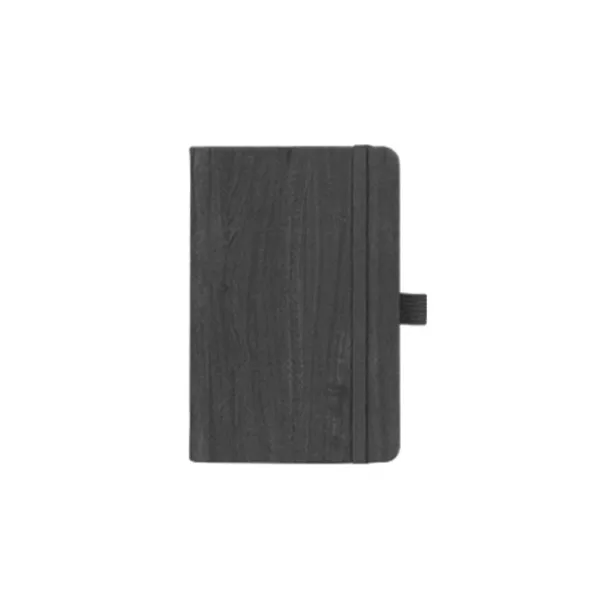 WOODY MINI A6 notebook with elastic band and pen loop Black