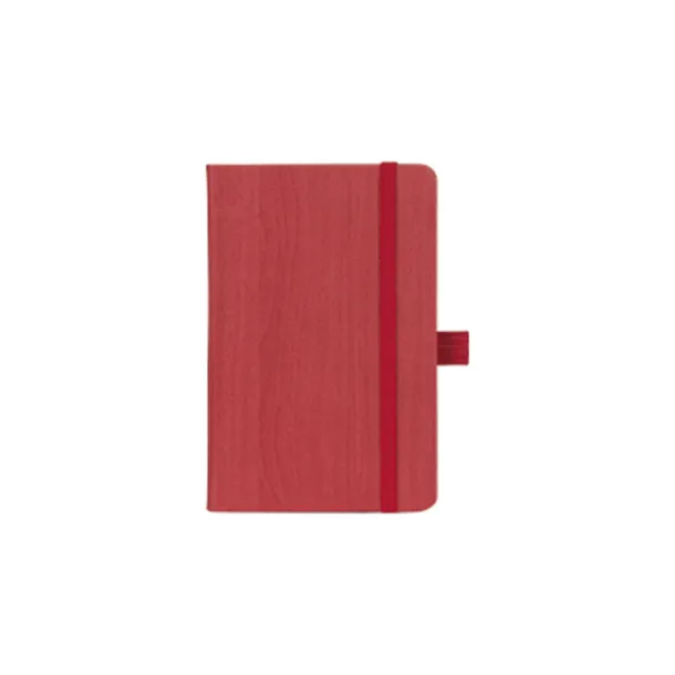 WOODY MINI Notes sa elastičnom trakom i držačem olovke, A6 Crvena