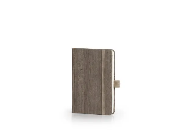 WOODY MINI Notes sa elastičnom trakom i držačem olovke, A6 Smeđa