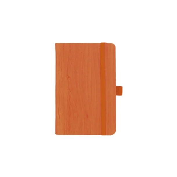 WOODY MINI A6 notebook with elastic band and pen loop Orange