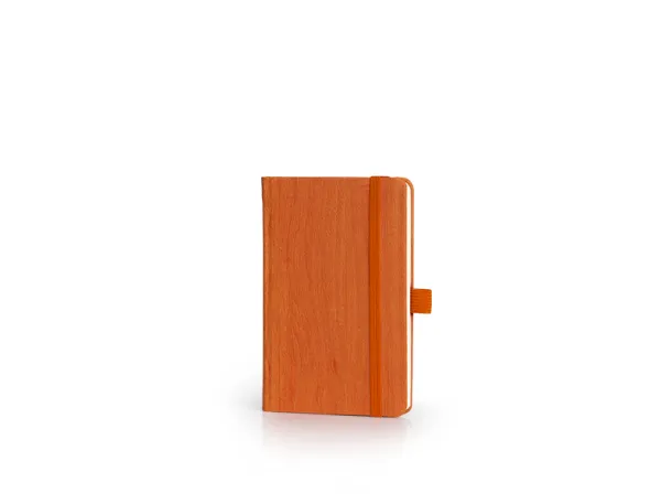 WOODY MINI Notes sa elastičnom trakom i držačem olovke, A6 Narančasta