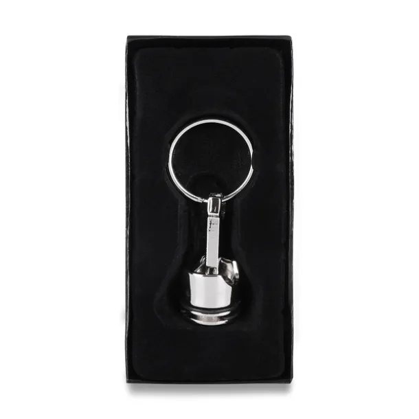 PISTON metal key ring Silver