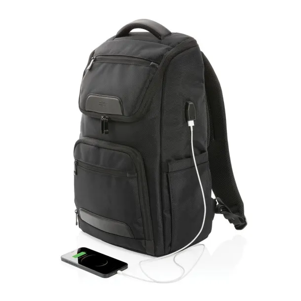 Swiss Peak AWARE™ RPET ruksak za laptop, 15.6" - Swiss Peak Crna