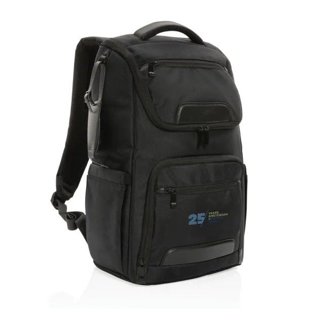 Swiss Peak AWARE™ RPET ruksak za laptop - Swiss Peak Crna 