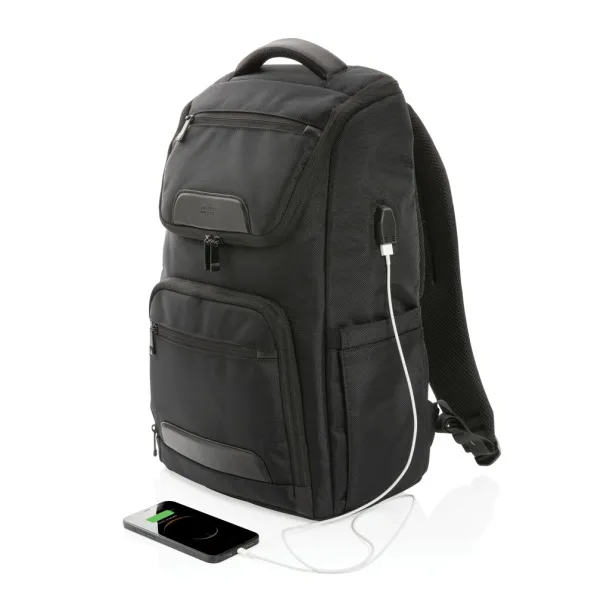 Swiss Peak AWARE™ RPET ruksak za laptop, 15.6" - Swiss Peak Crna