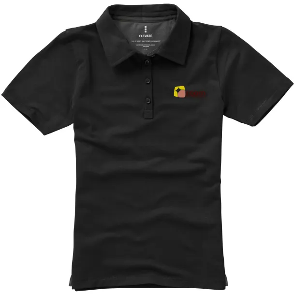 Markham rastezljiva ženska polo majica kratkih rukava, 200 g/m2 - Elevate Life Crna