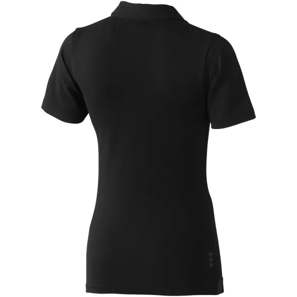 Markham short sleeve women's stretch polo - Elevate Life Solid black