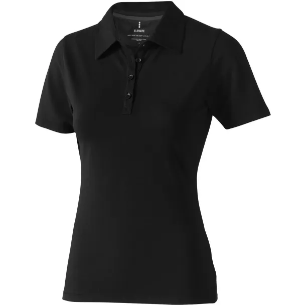 Markham short sleeve women's stretch polo - Elevate Life Solid black