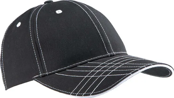  6 PANELS FASHION CAP - K-UP Black White