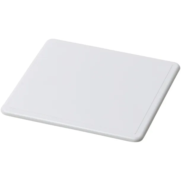 Renzo square plastic coaster - Unbranded White