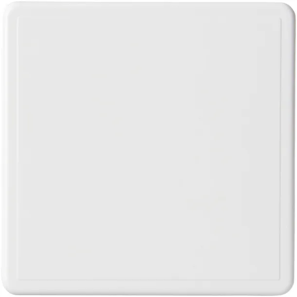 Renzo square plastic coaster - Unbranded White