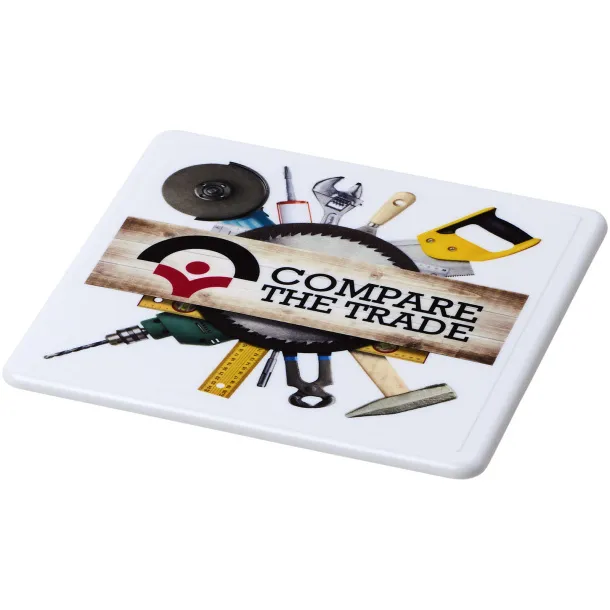 Renzo square plastic coaster White