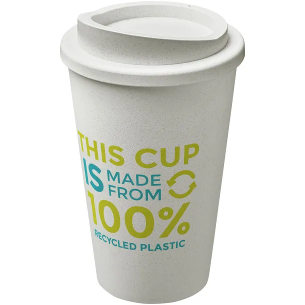 Americano® Recycled 350 ml insulated tumbler - Unbranded White Solid black