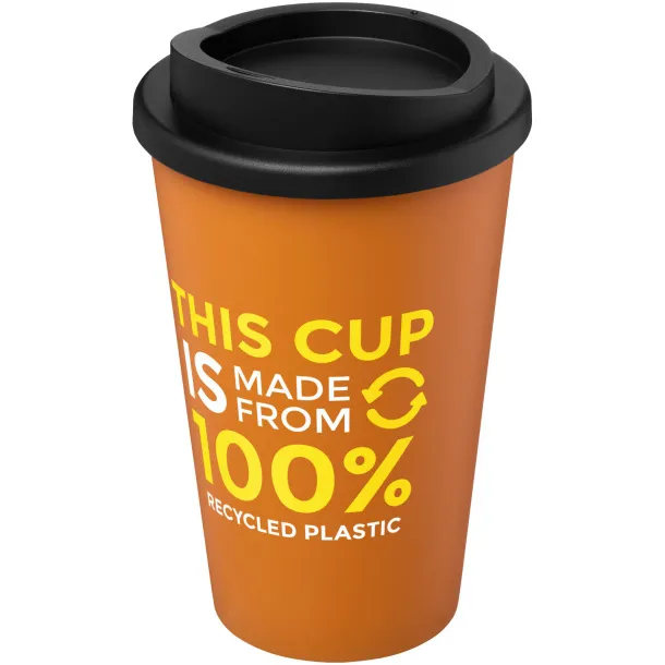 Americano® Recycled 350 ml insulated tumbler - Unbranded Orange Solid black