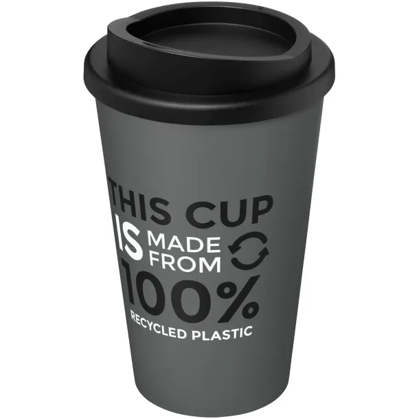 Americano® Recycled termo šalica, 350 ml Siva Solid black