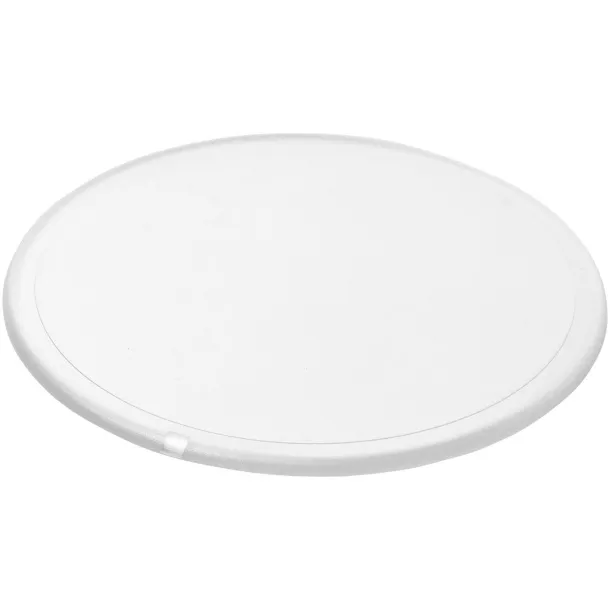 Renzo round plastic coaster - Unbranded White