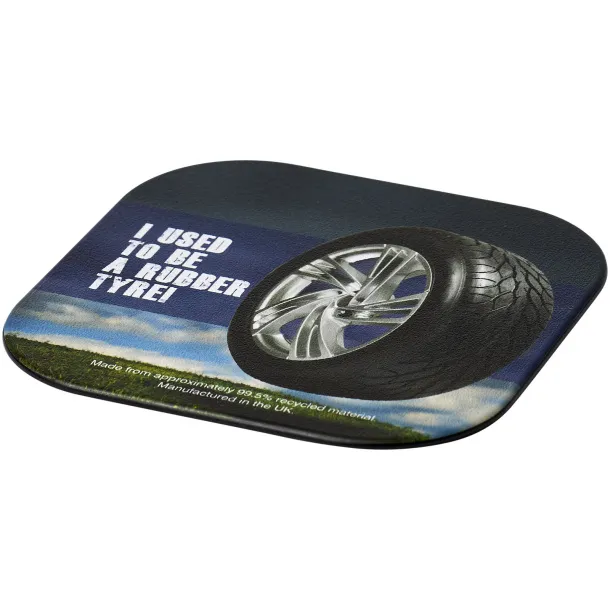 Brite-Mat® square coaster with tyre material - Brite-Mat® Solid black