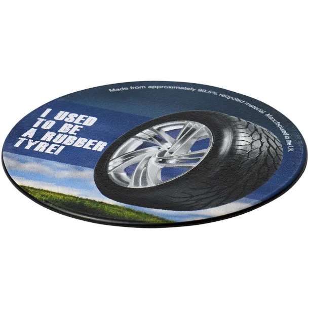 Brite-Mat® round coaster with tyre material - Brite-Mat® Solid black