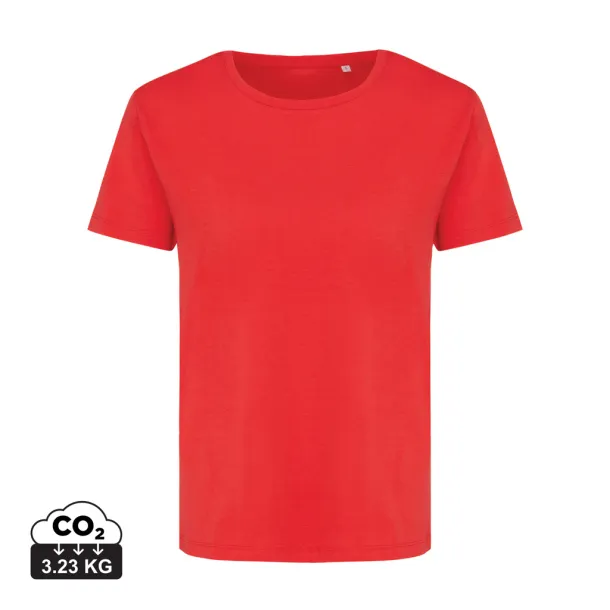  Iqoniq Yala women lightweight recycled cotton t-shirt - iqoniq luscious red