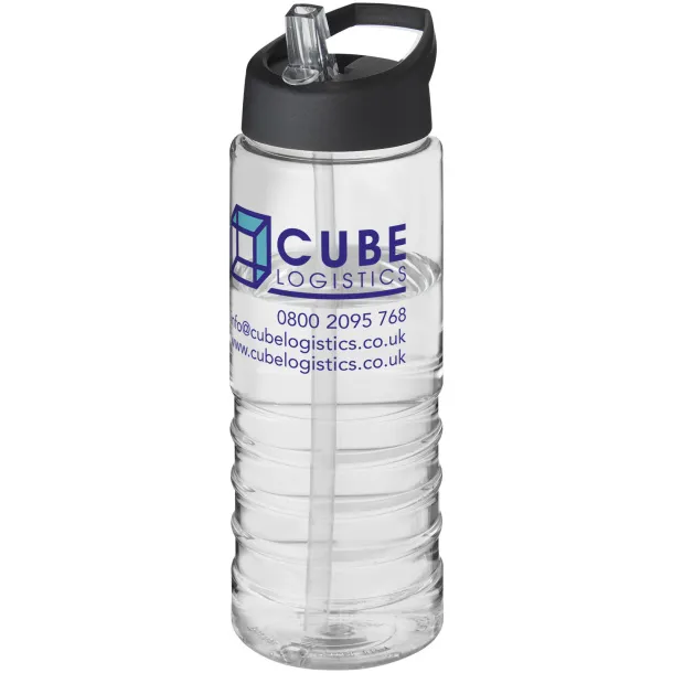H2O Treble 750 ml spout lid sport bottle White Crna