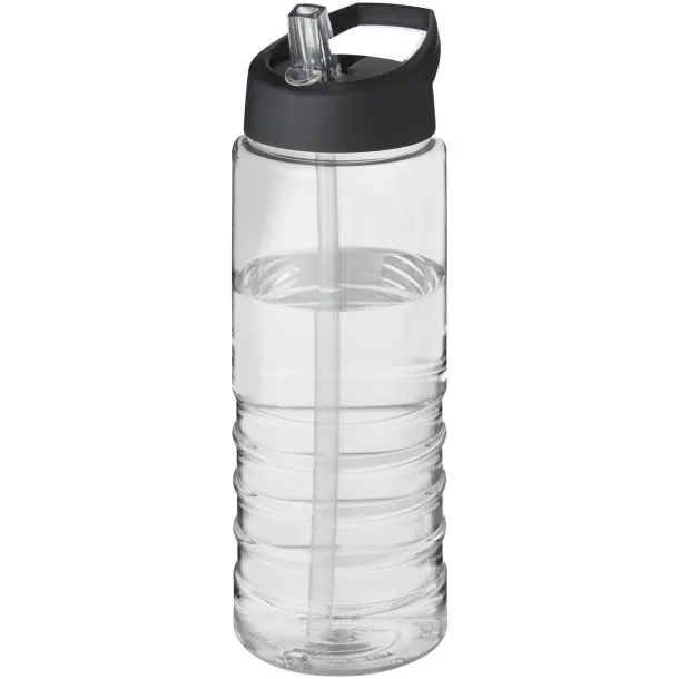 H2O Treble 750 ml spout lid sport bottle - Unbranded White Solid black