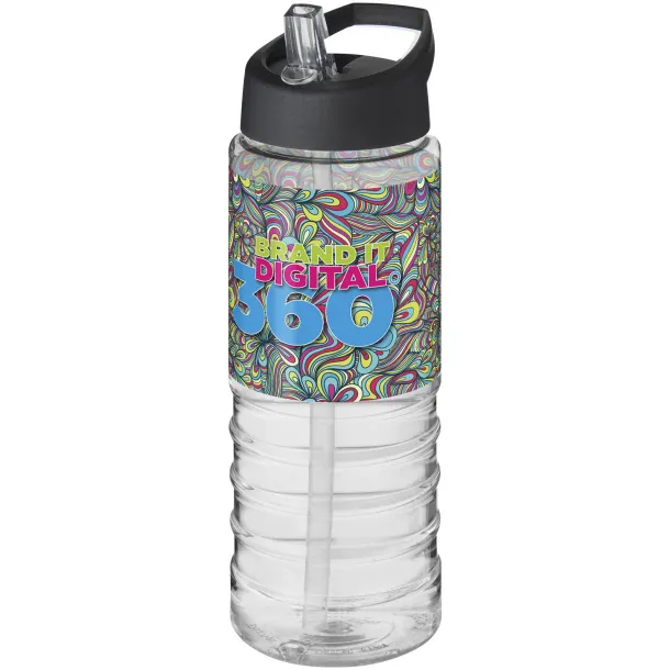 H2O Treble 750 ml spout lid sport bottle - Unbranded White Solid black