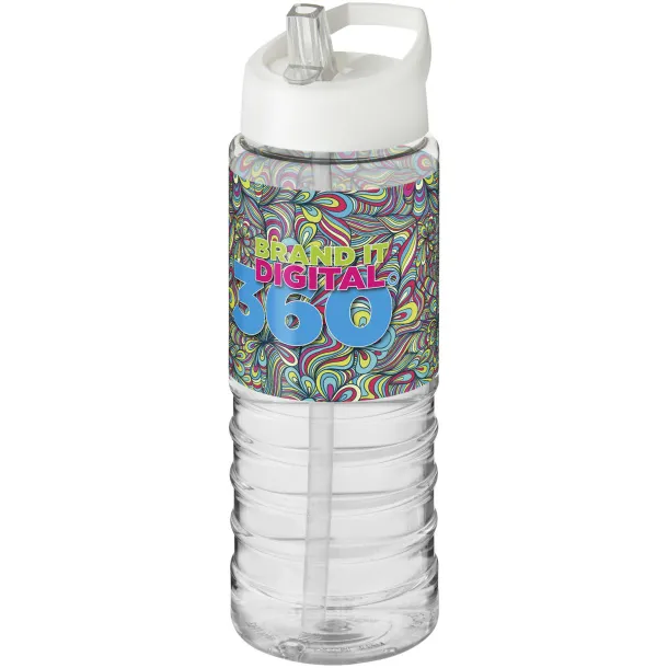 H2O Treble 750 ml spout lid sport bottle - Unbranded White White