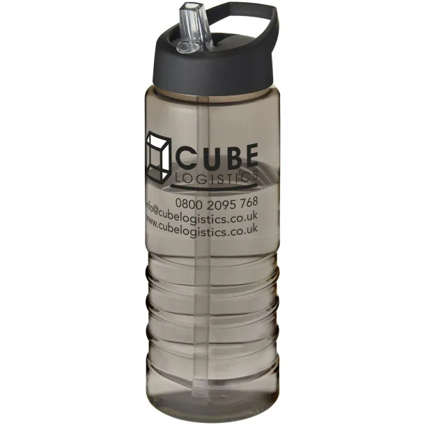 H2O Treble 750 ml spout lid sport bottle Charcoal Solid black