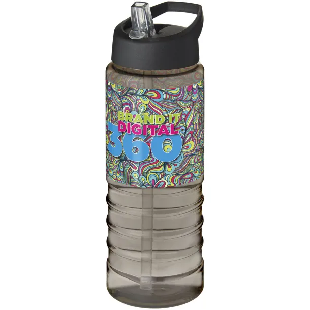 H2O Treble 750 ml spout lid sport bottle Charcoal Solid black