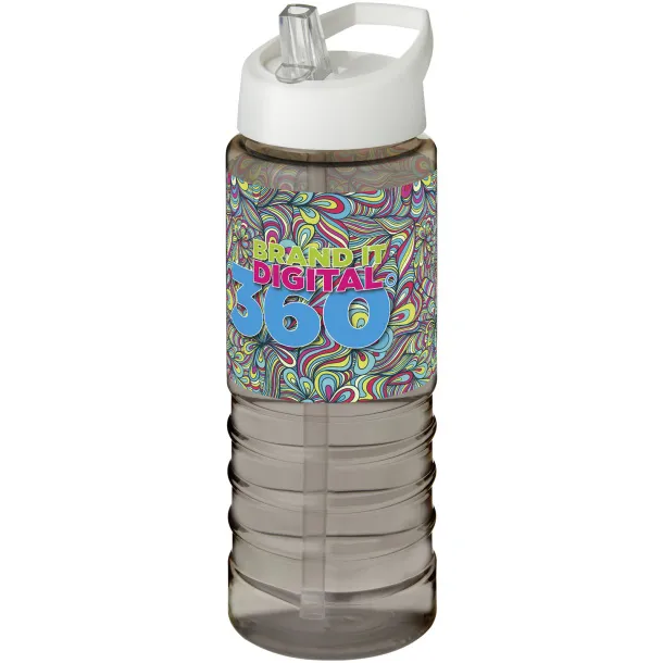 H2O Treble 750 ml spout lid sport bottle Charcoal White