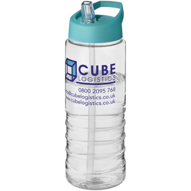 H2O Treble 750 ml spout lid sport bottle - Unbranded White Aqua blue