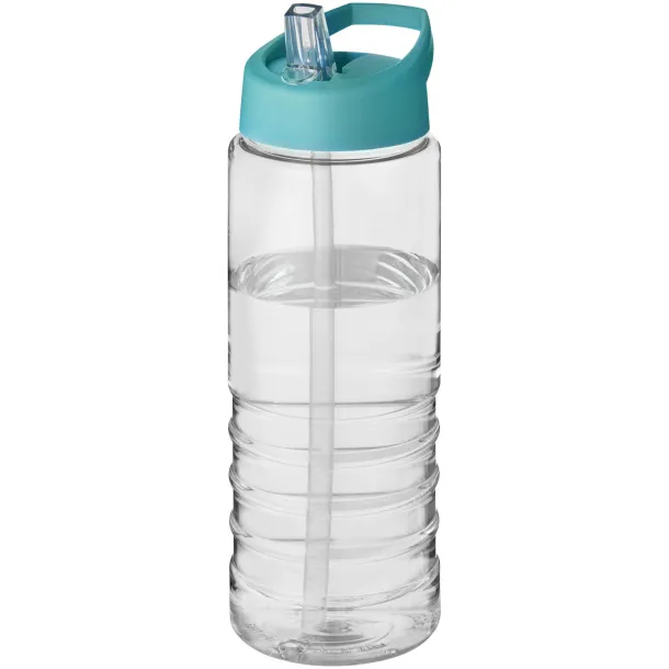 H2O Treble 750 ml spout lid sport bottle - Unbranded White Aqua blue