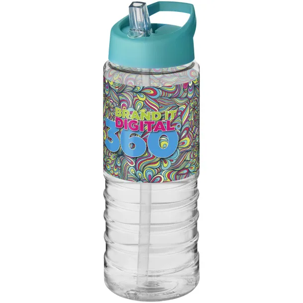 H2O Treble 750 ml spout lid sport bottle - Unbranded White Aqua blue