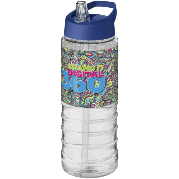 H2O Treble 750 ml spout lid sport bottle - Unbranded White Blue