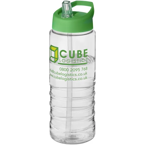 H2O Treble 750 ml spout lid sport bottle - Unbranded White Green