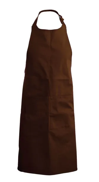  COTTON APRON WITH POCKET - Kariban Chocolate