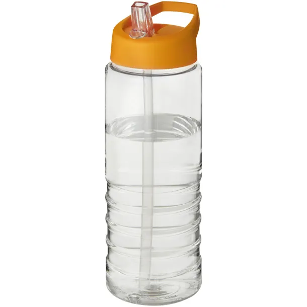 H2O Treble 750 ml spout lid sport bottle - Unbranded White Orange